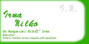 irma milko business card